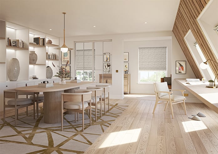 Rainfall, Cream - Motorised Roman Blind - Image 6